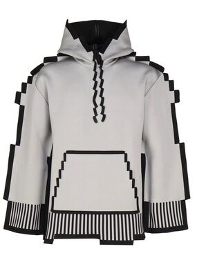 Loewe Black & White Pixel-Edge Crewneck Sweater